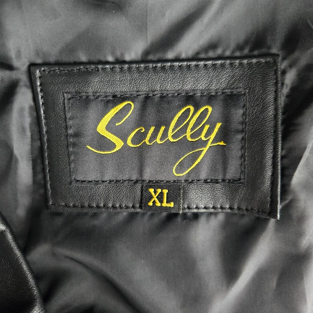 NWT Scully Lambskin Leather Vest Mens XL Buffalo Nickel Snap Biker Western Black